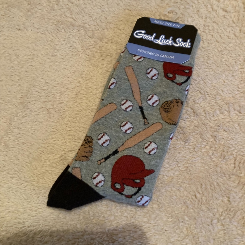 Gray and Black Casual Baseball Socks